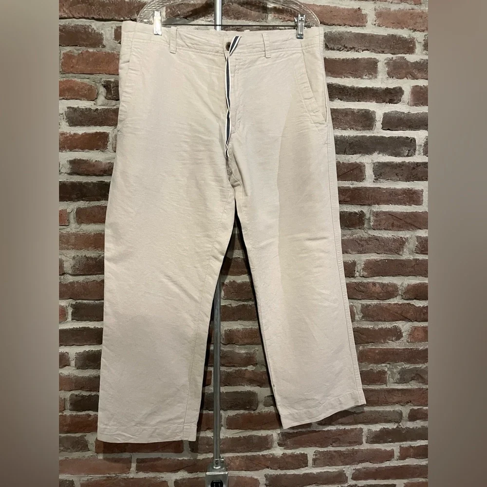 Banana Republic off white cotton/linen blend pants size 34w